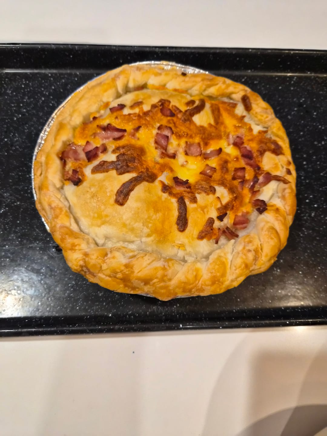 Customer photo review of Grass Fed Beef, Cheese & Bacon Family Pie