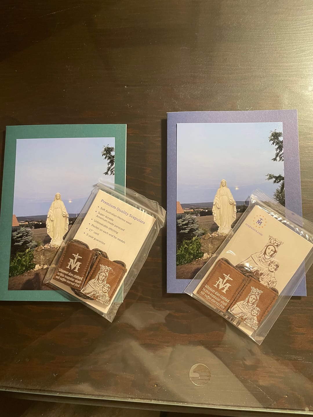 Customer photo review of OLMC Crown of Stars | Our Lady of Mt. Carmel Premium Brown Scapular
