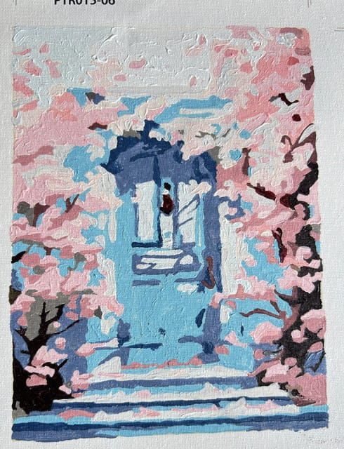 Customer photo review of Mini Peinture par numéros 15x20cm (6 pièces) - Architecture Européenne et Fleurs