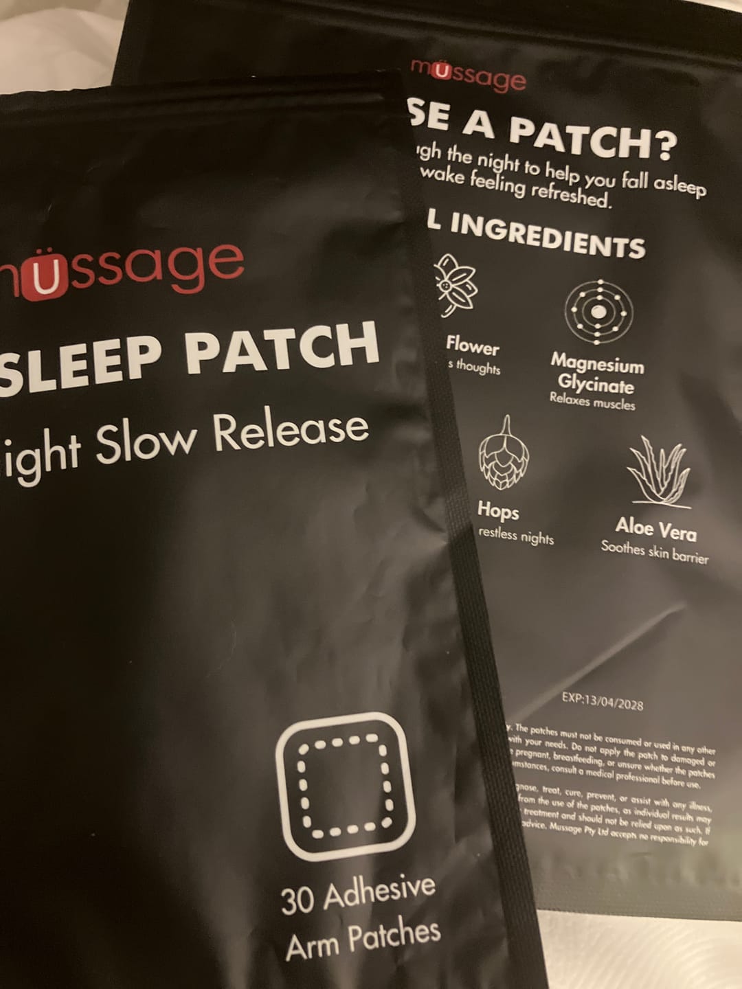 Customer photo review of mussage 8 Hour Sleep Patch