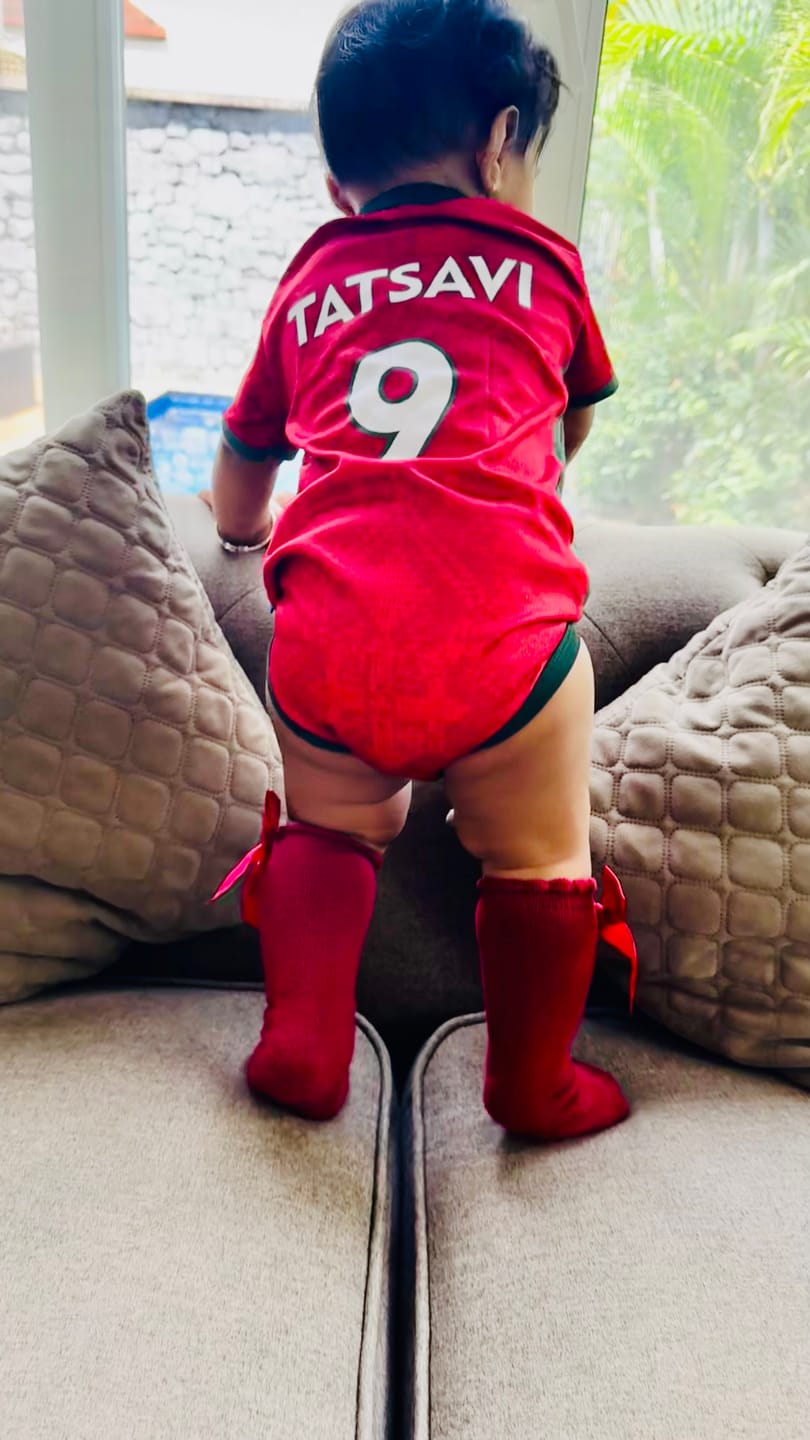 Customer photo review of Portugal Baby Football Romper – Customized Infant Soccer Onesie with Name & Number | Portugal Fan Baby Outfit 2026