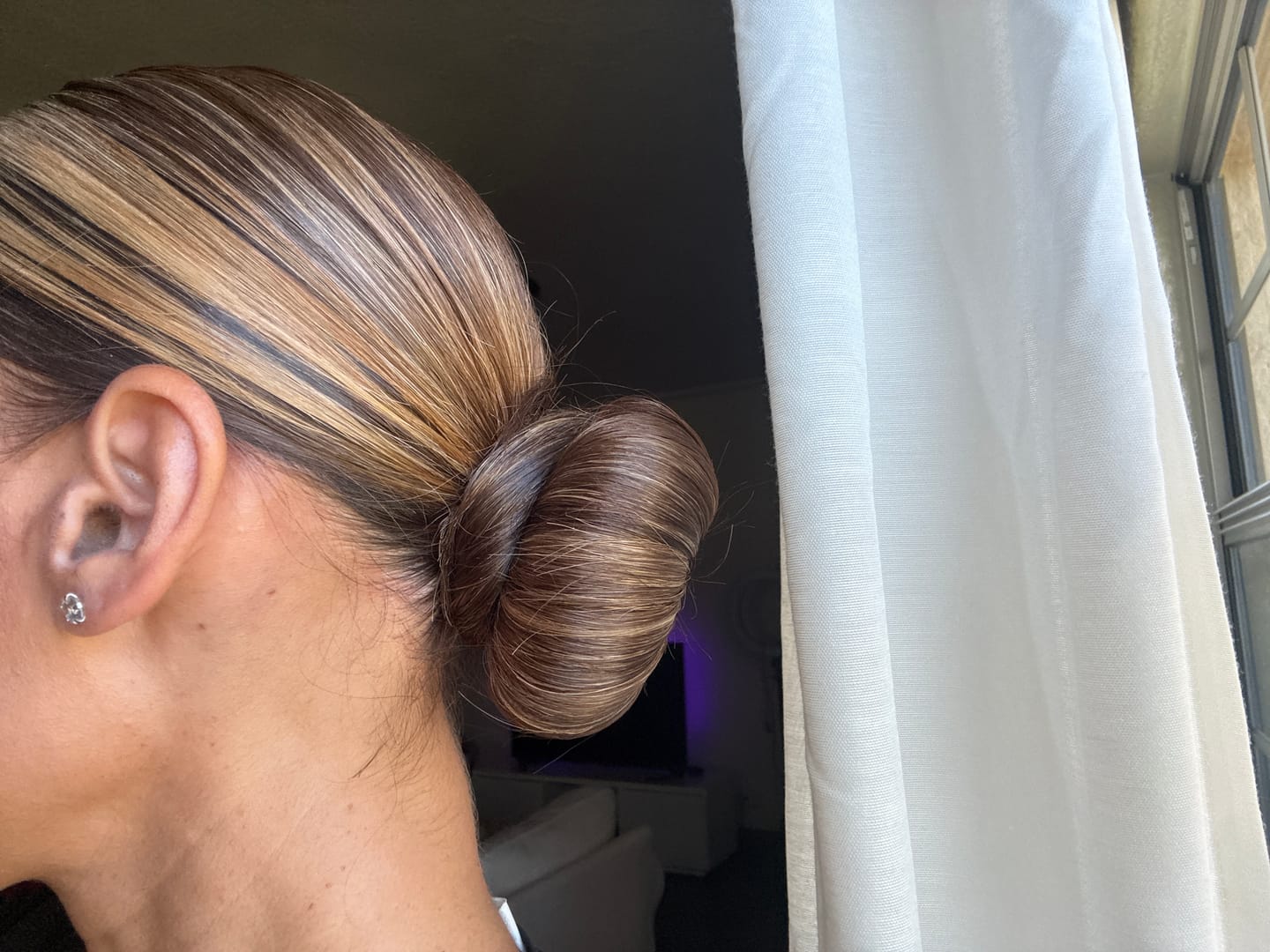 Customer photo review of BROWN MULBERRY SILK HAIR-BUN-MAKER
