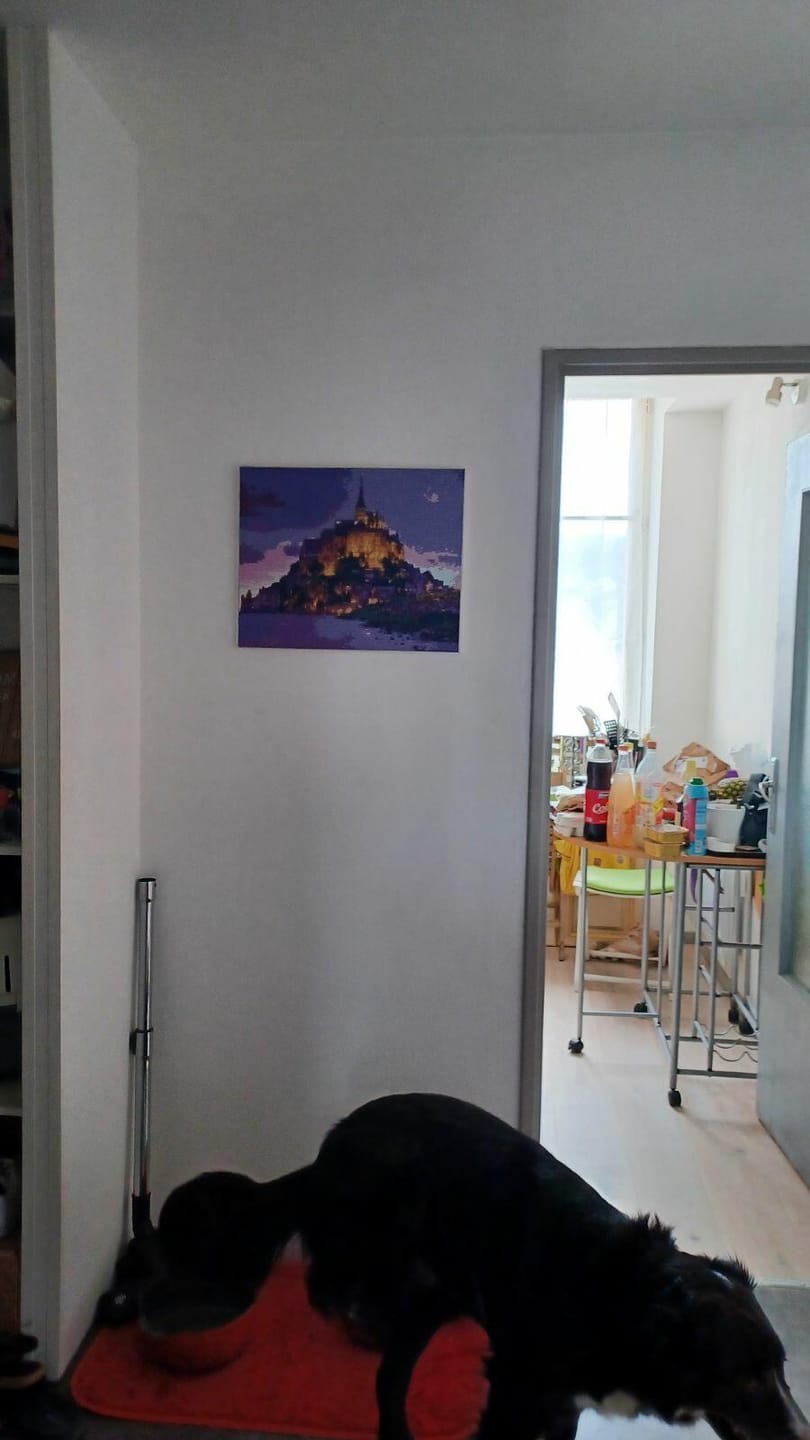 Customer photo review of Broderie Diamant - Le Mont Saint Michel 40x50cm toile tendue sur châssis
