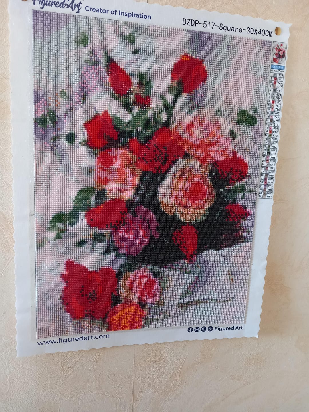Customer photo review of Broderie Diamant - Roses Belles Fleurs