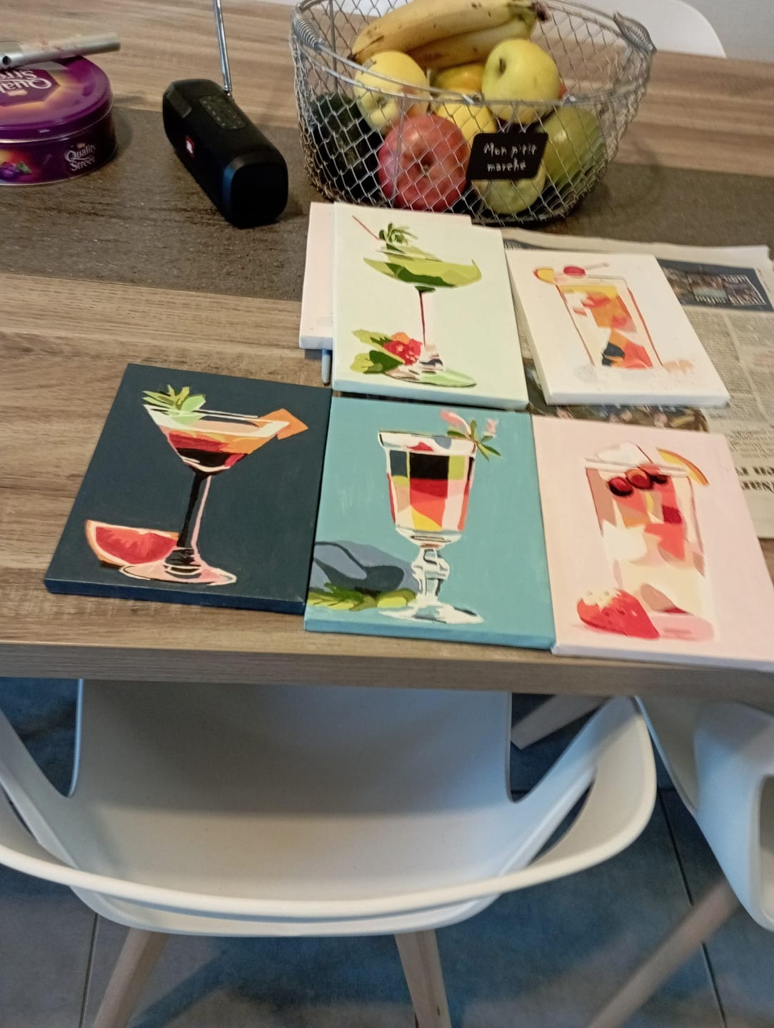 Customer photo review of Mini Peinture par numéros 15x20cm (6 pièces) - Cocktails Vibrants