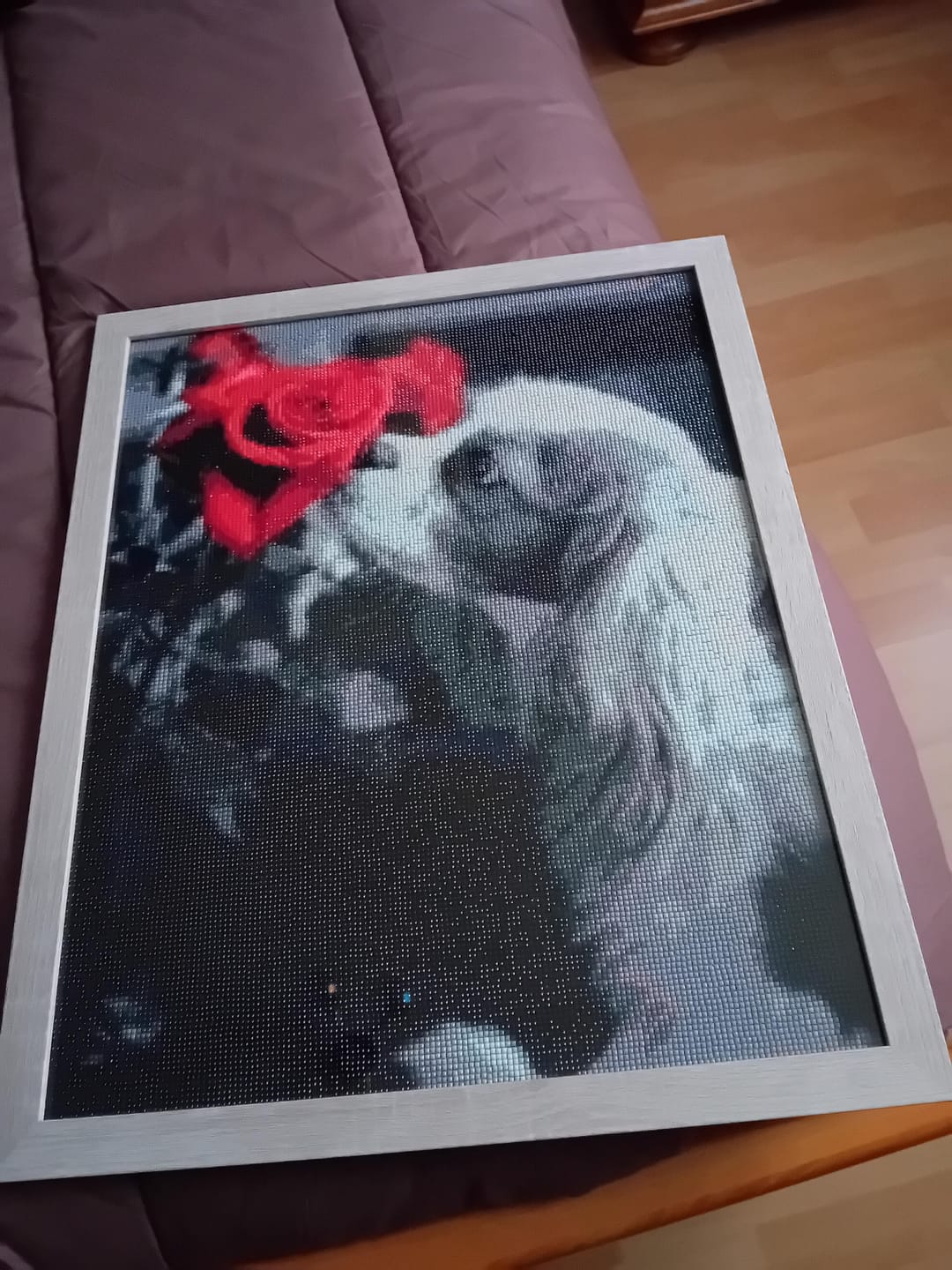 Customer photo review of Broderie Diamant - Chien et Rose