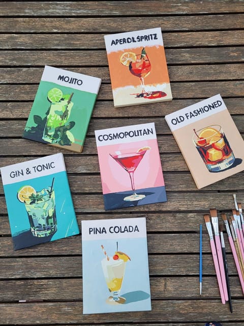 Customer photo review of Mini Peinture par numéros 15x20cm (6 pièces) - Série Art Mixologie de Bar Moderne 1