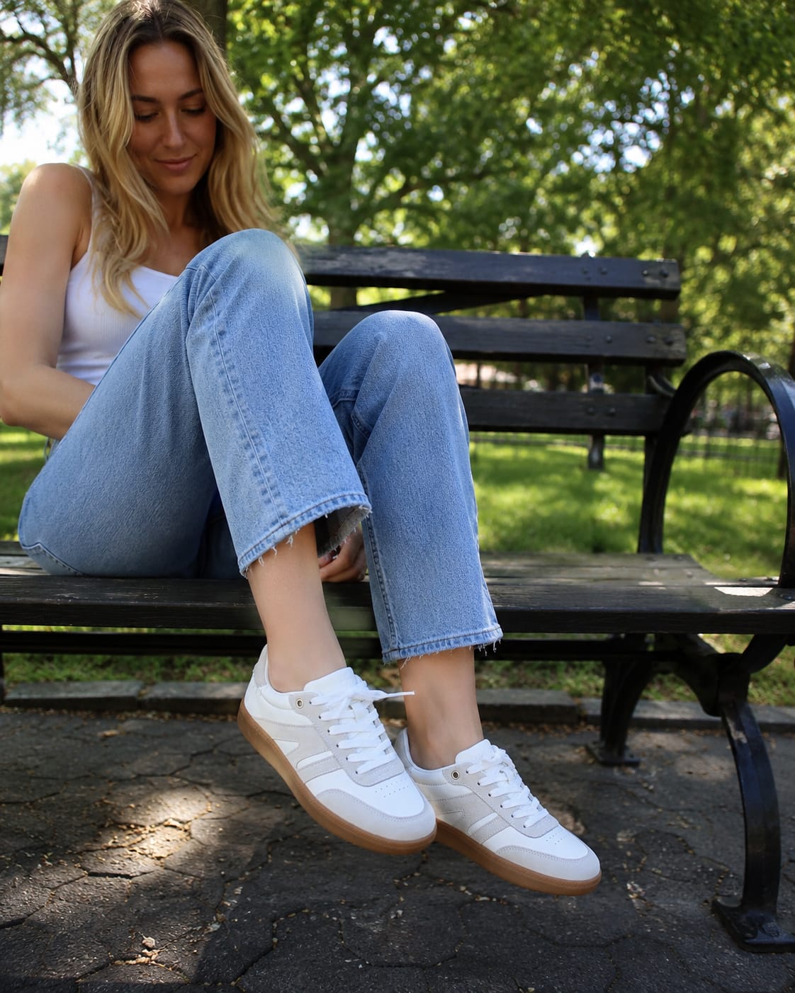 Customer photo review of LUCKY STEP Classic Retro Gum Sole Sneakers