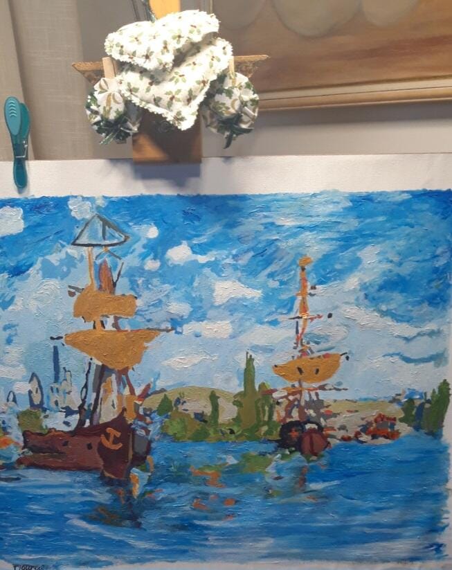 Customer photo review of Bateaux Navigant sur la Seine à Rouen - Monet