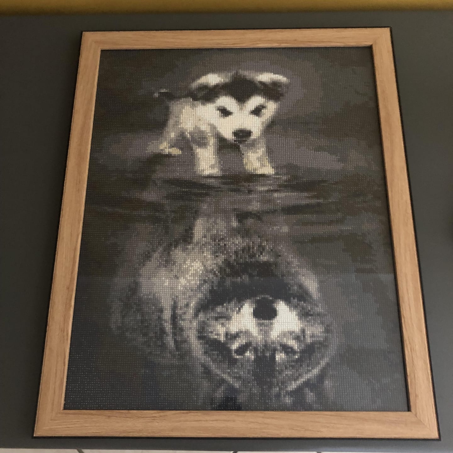 Customer photo review of Broderie Diamant - Chien et Reflet de Loup