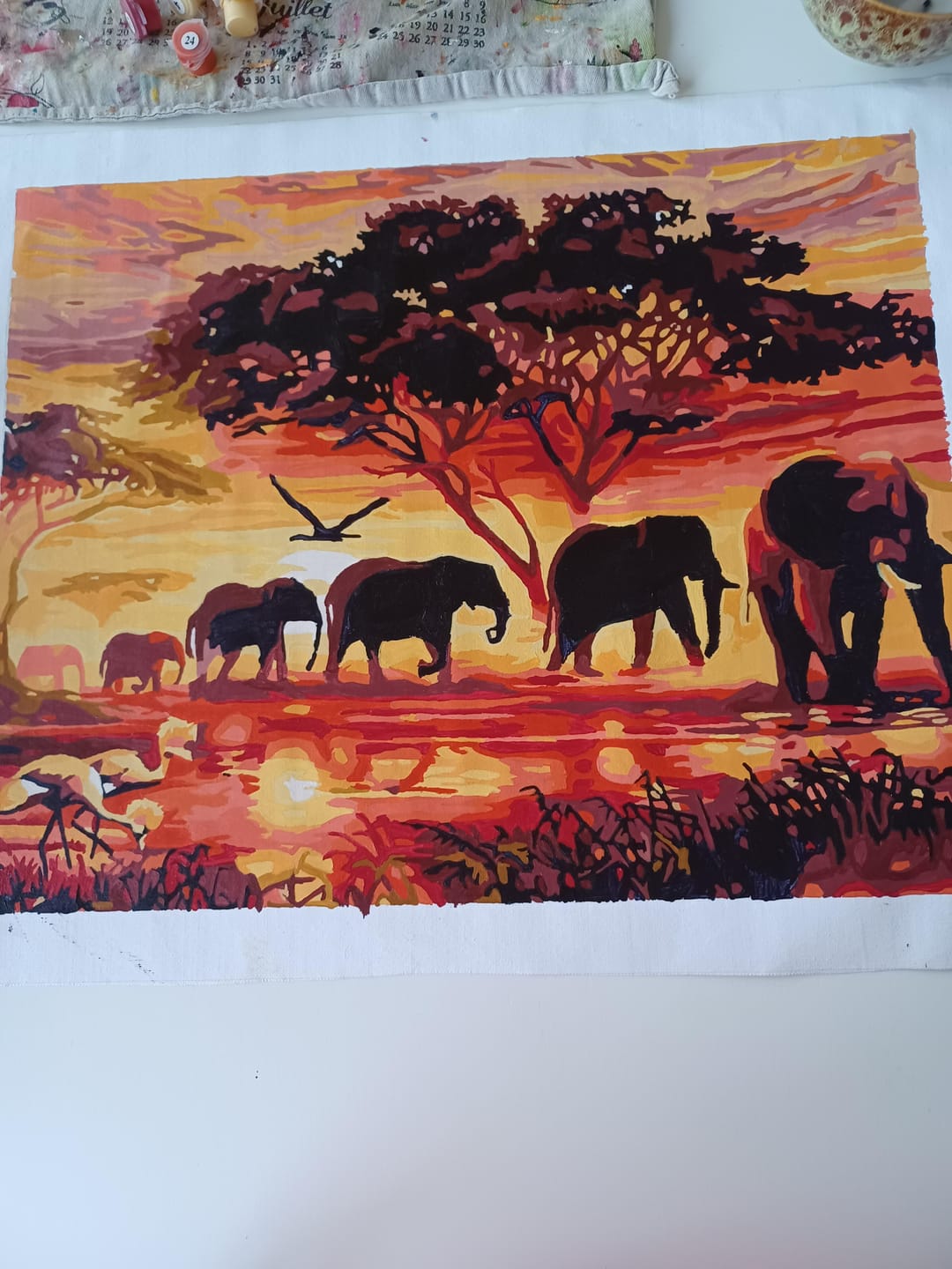 Customer photo review of Eléphants au Coucher du soleil