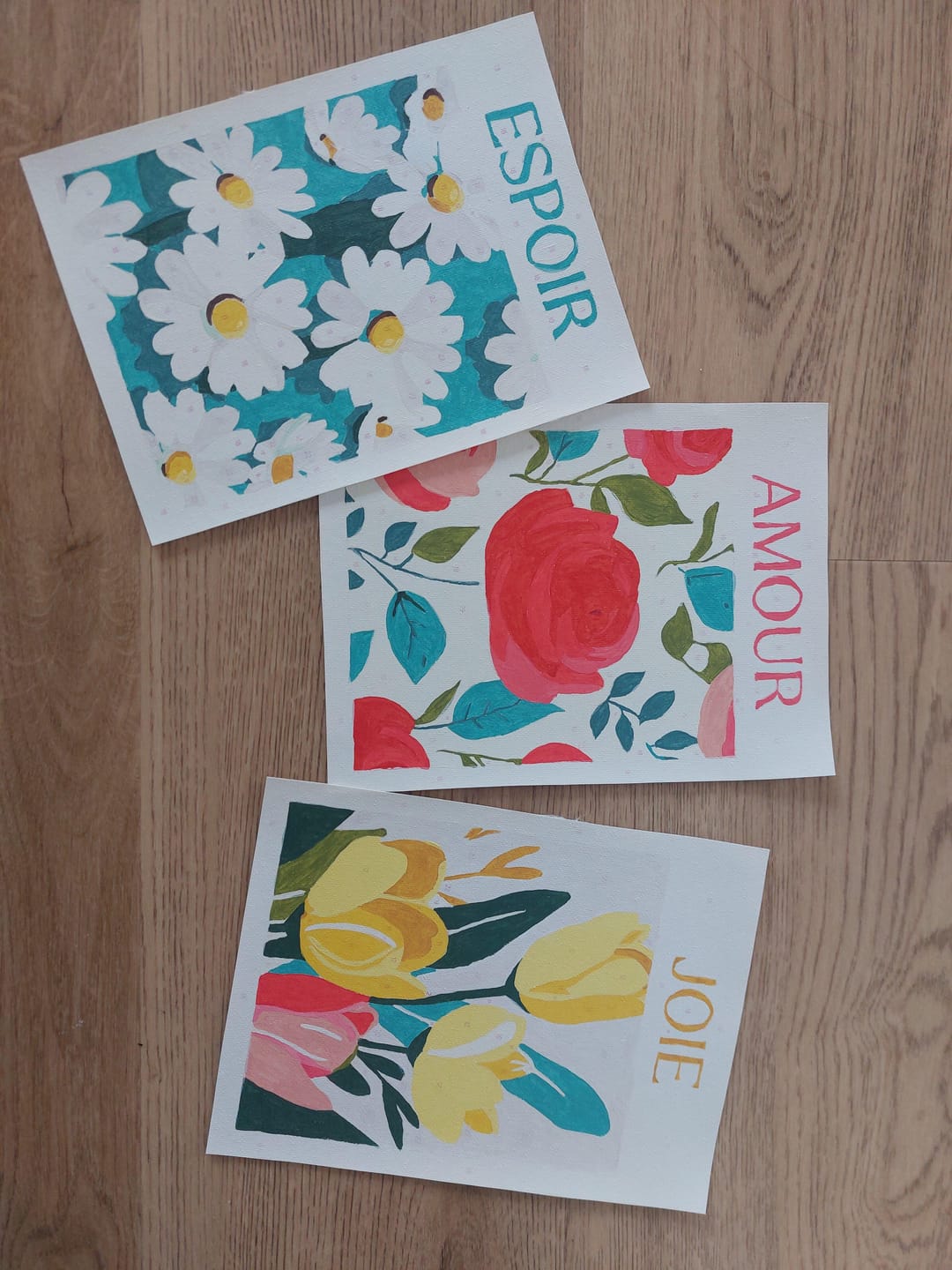 Customer photo review of Mini Peinture par numéros 15x20cm (6 pièces) - Fleurs de Bonheur