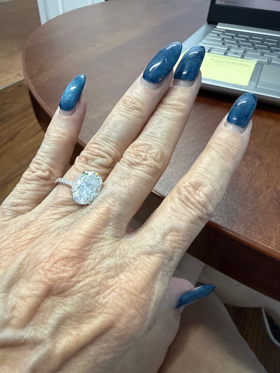 Customer photo review of S925 Moissanite 2.0 Ct~5.5 Ct Pavé Oval Cut Engagement Rings For Women