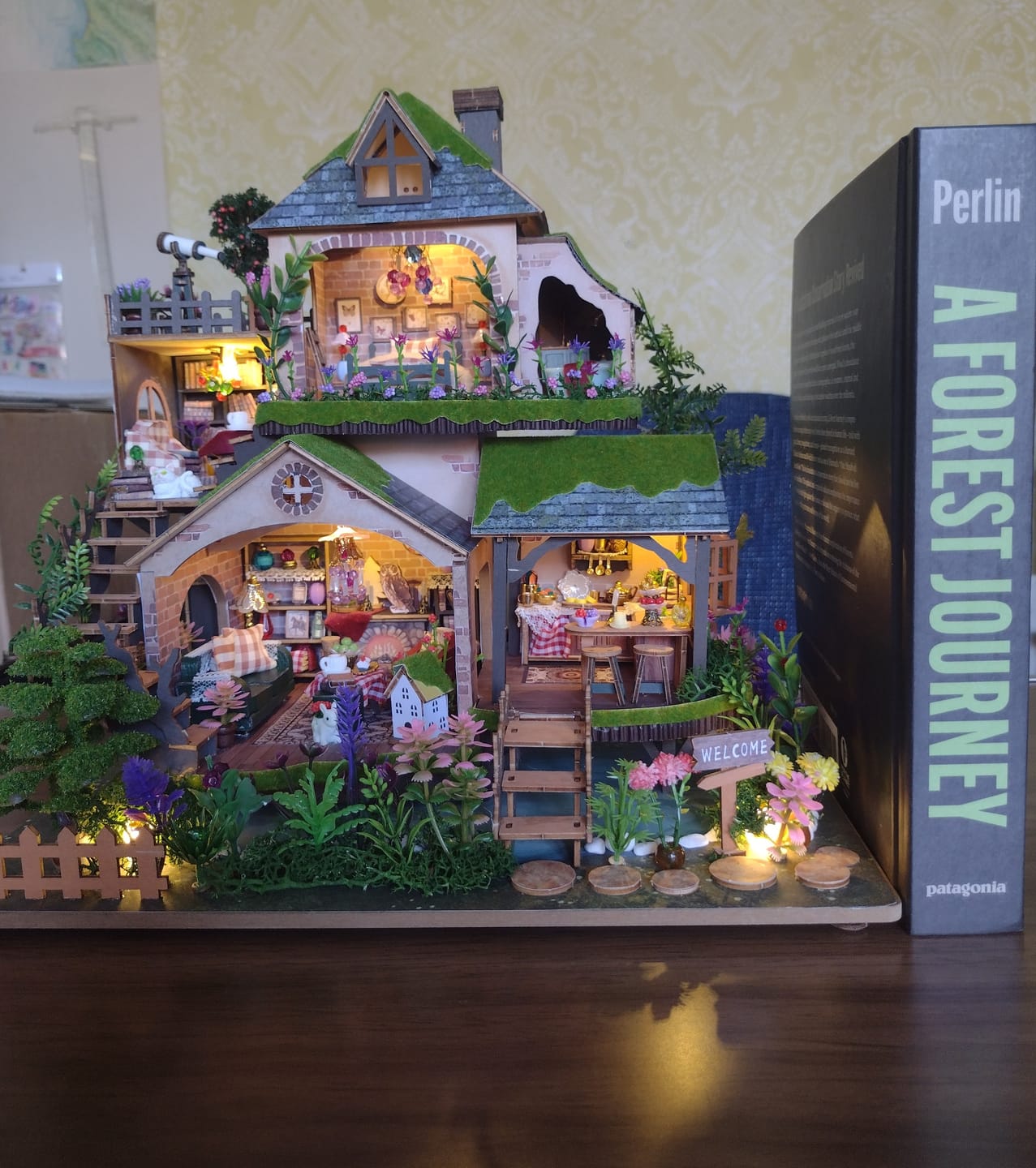 Customer photo review of rokrgeek Enchanted Forest Cottage Miniature House Kit