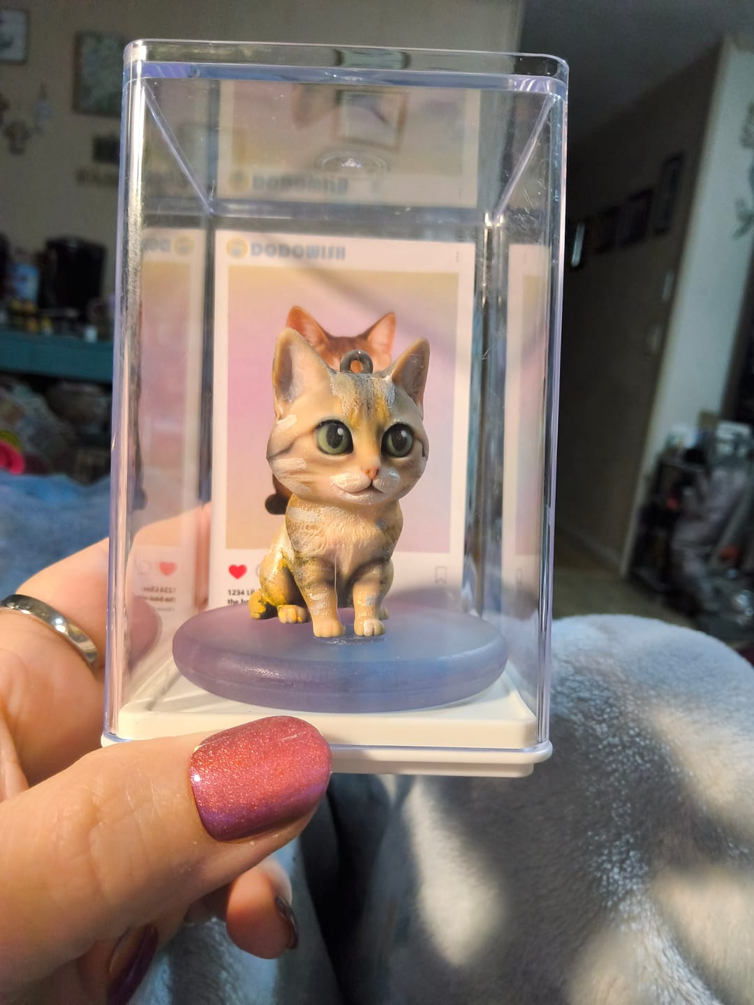Customer photo review of Custom Chibi Figure Keychain - Personalized 3D Photo Miniature