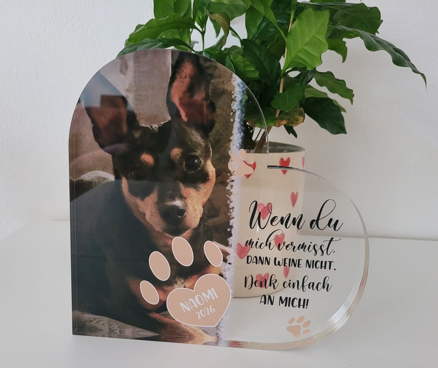 Customer photo review of Personalisiertes Glasherz - Wenn du mich vermisst