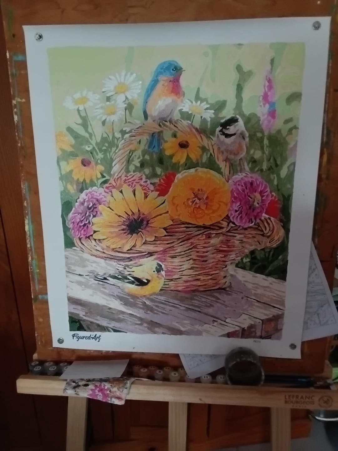 Customer photo review of Fleurs dans un Panier et Oiseaux