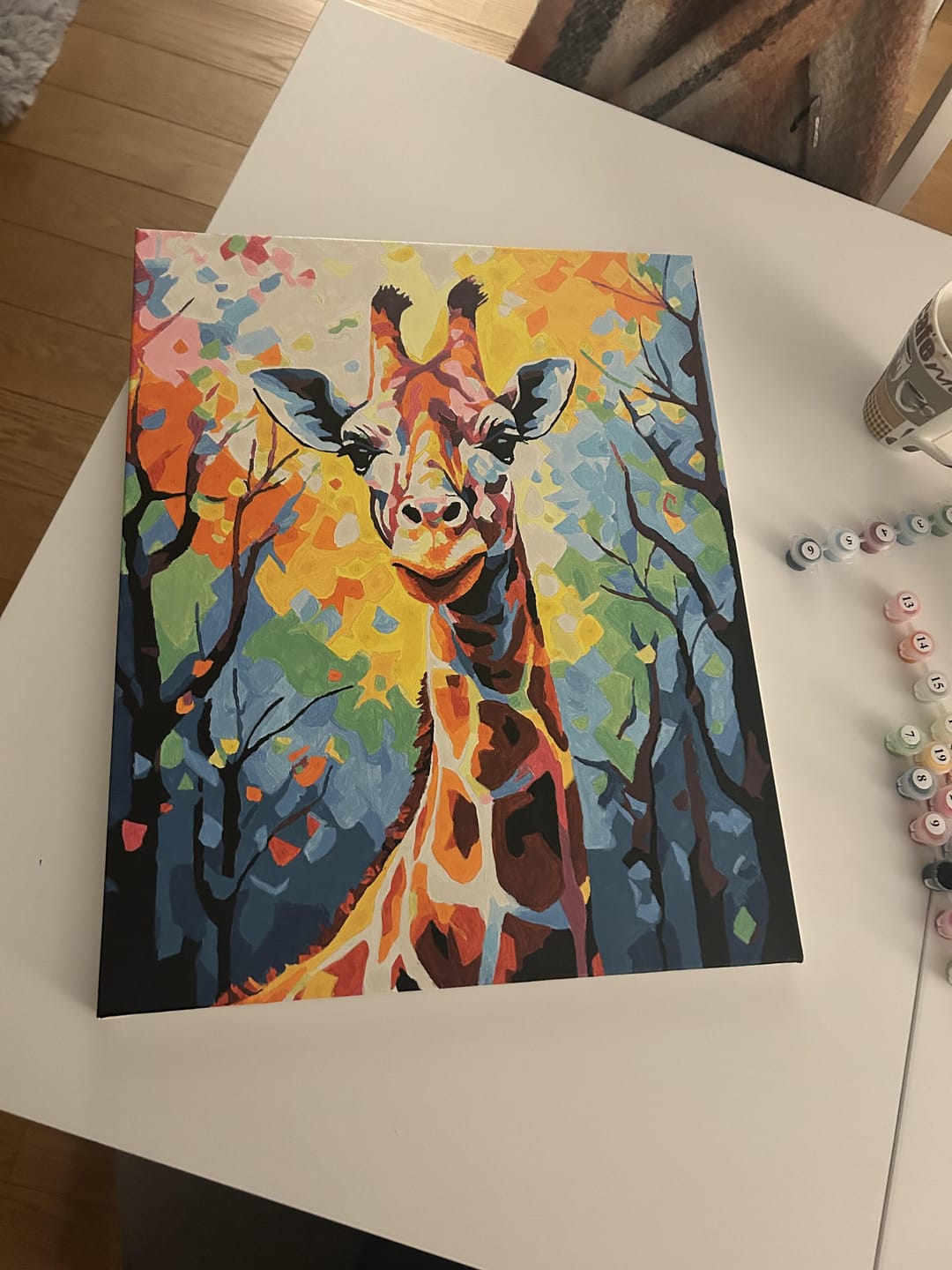 Customer photo review of Girafe Colorée Abstraite