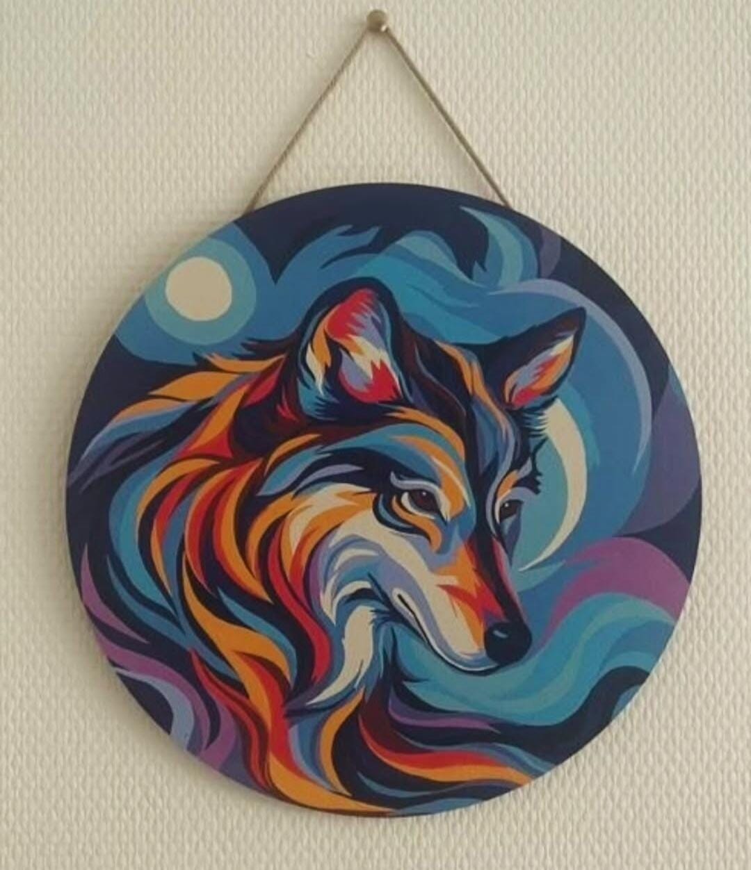 Customer photo review of Peinture par Numéro sur Disque en bois - Loup