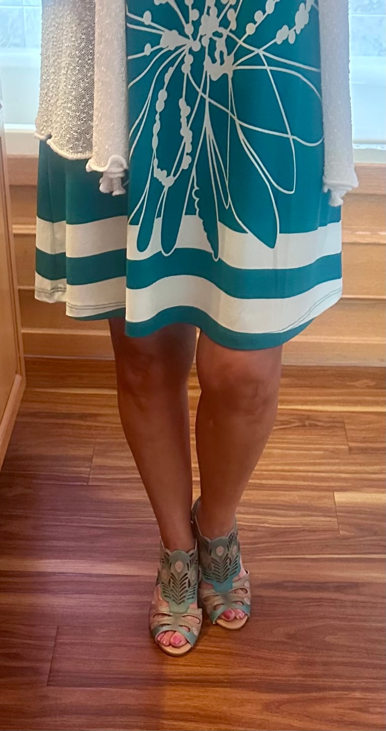 Customer photo review of Peacock-Inspired Leather Cutout Sandals