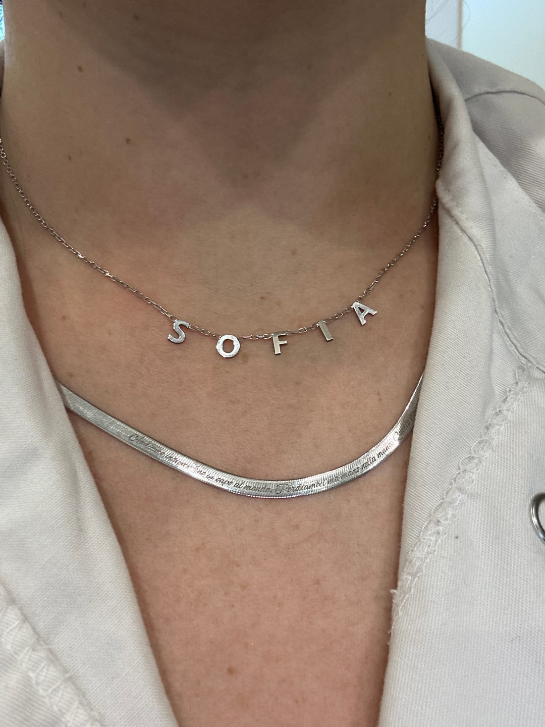 Customer photo review of Collana MINI LETTERS BASIC