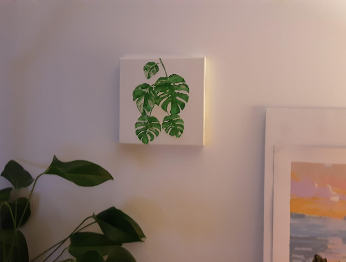 Customer photo review of Mini Peinture par Numéros 20x20cm avec cadre Feuilles