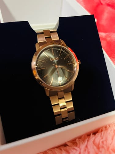 Customer photo review of Loyal Women's Enigma Rose PVD Quartz Dress Watch Grey Dial