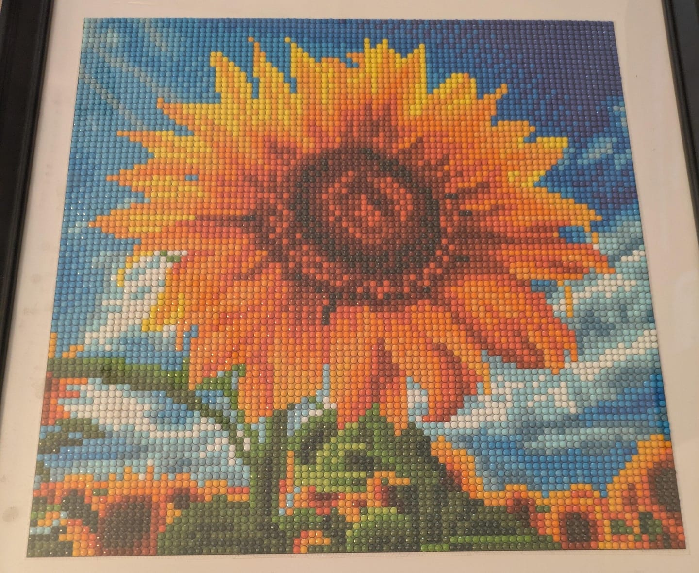 Customer photo review of Mini Diamond Painting 25x25cm - Tournesol Éclatant au Soleil