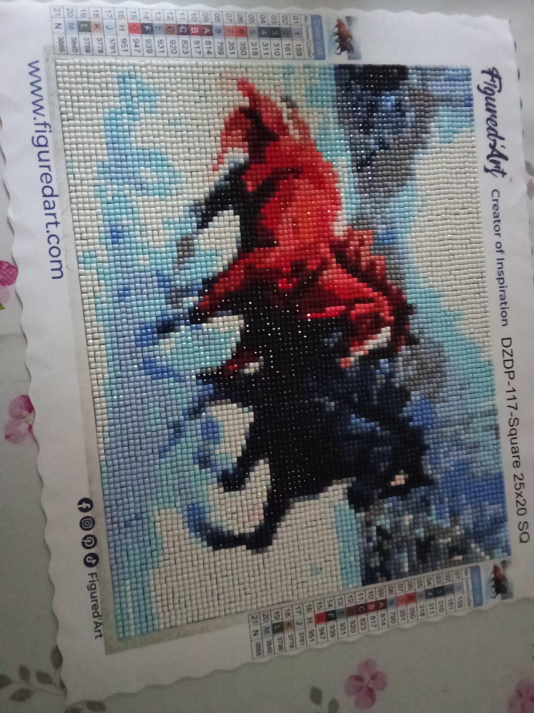 Customer photo review of Broderie Diamant - Deux Chevaux en Hiver