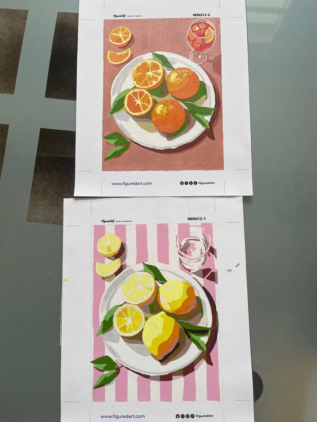 Customer photo review of Mini Peinture par numéros 15x20cm (6 pièces) - Gourmandises d'Été