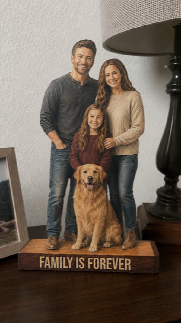 Customer photo review of Custom Photo Family Is Forever - Personalized Customized 3-layered Wooden Plaque - Heartfelt Family Gift For Family Members