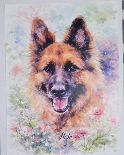 Customer photo review of Personalised Poster With Dog or Cat - Watercolour