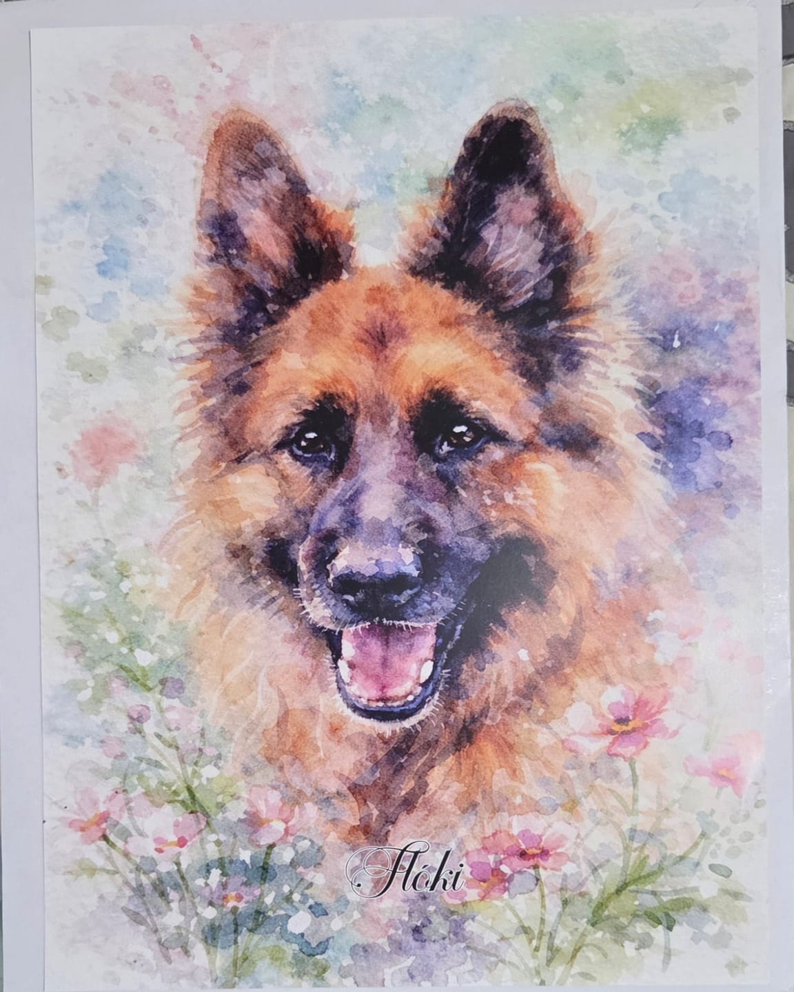 Customer photo review of Personalised Poster With Dog or Cat - Watercolour