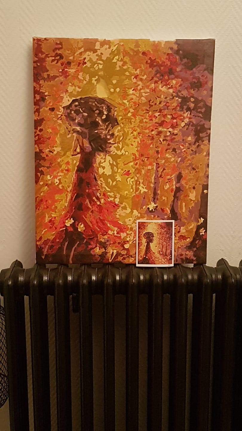 Customer photo review of Forêt d'Automne et Femme au Parapluie