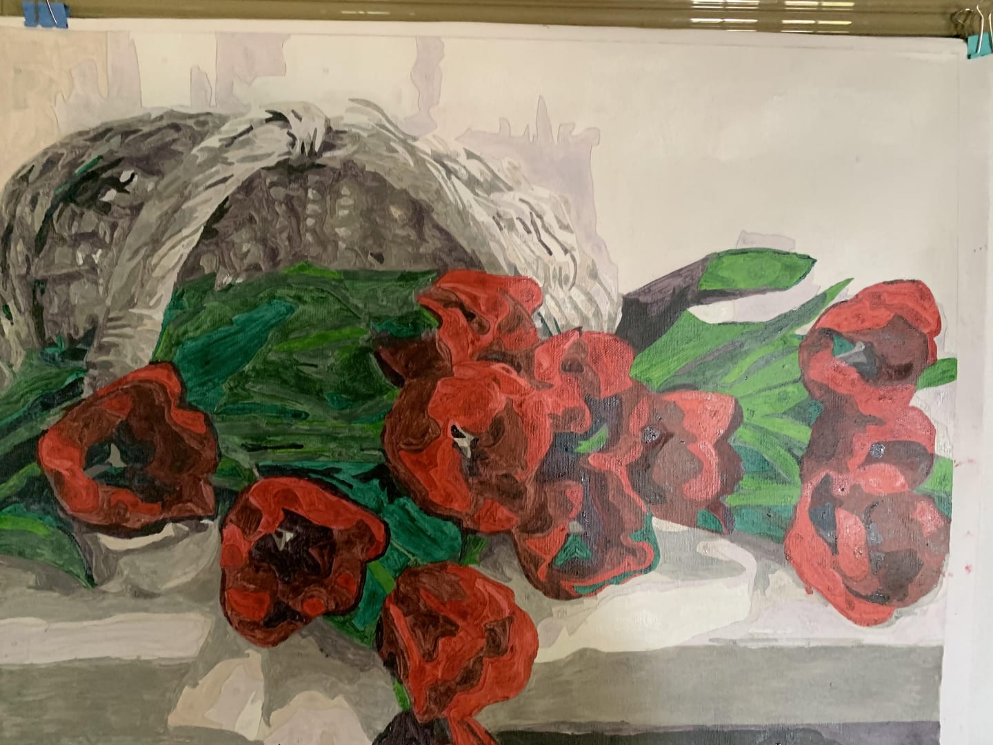 Customer photo review of Panier de Tulipes rouges
