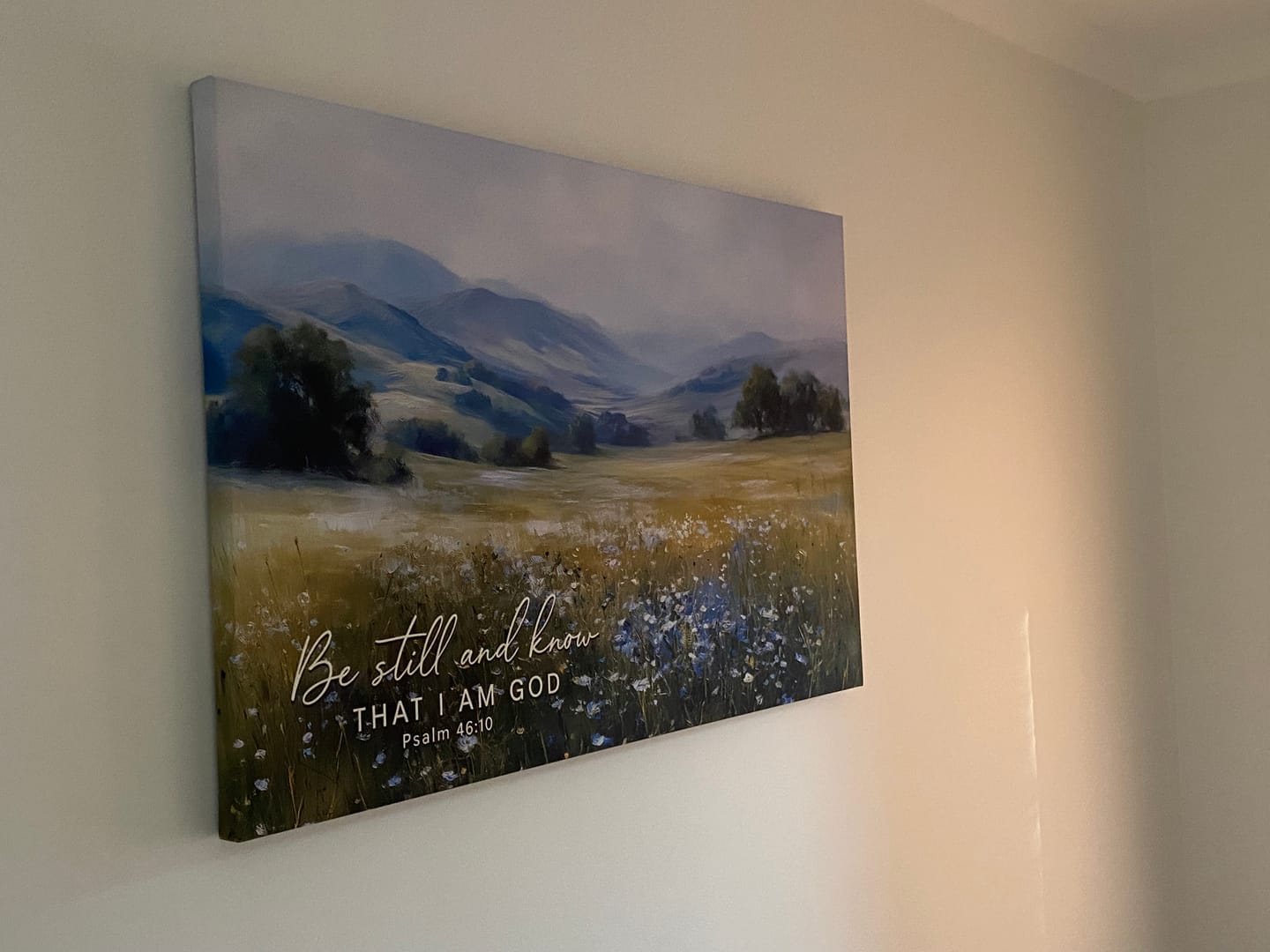 Customer photo review of Be Still And Know That I Am God Psalm 46:10 Wall Art Canvas Print