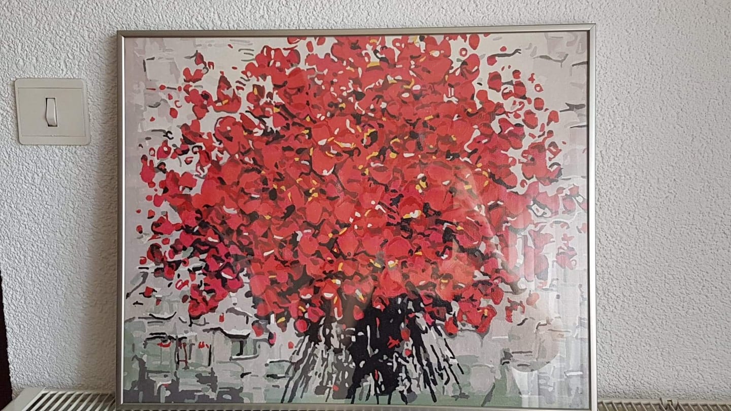 Customer photo review of Fleurs rouges abstraites