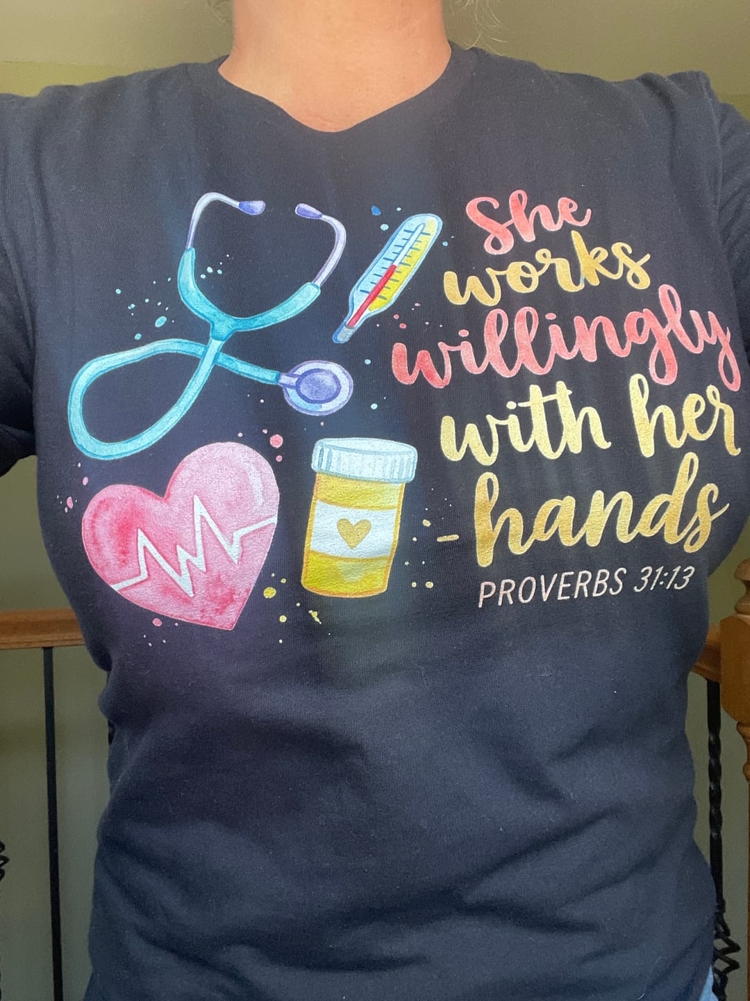 Customer photo review of Simple Nurse T-shirt