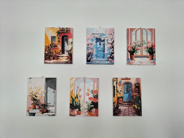 Customer photo review of Mini Peinture par numéros 15x20cm (6 pièces) - Architecture Européenne et Fleurs