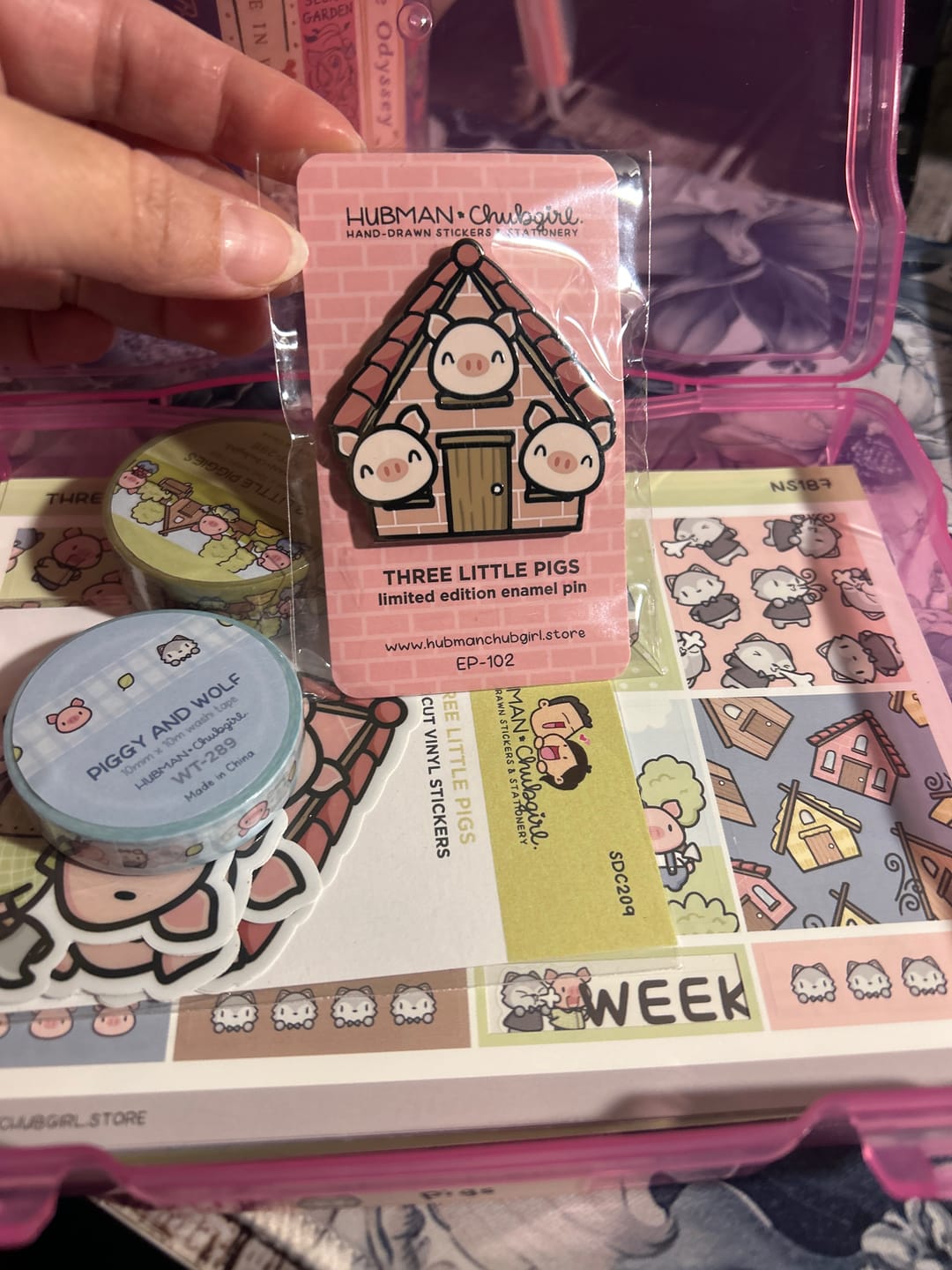 Customer photo review of Three Little Pigs Pin