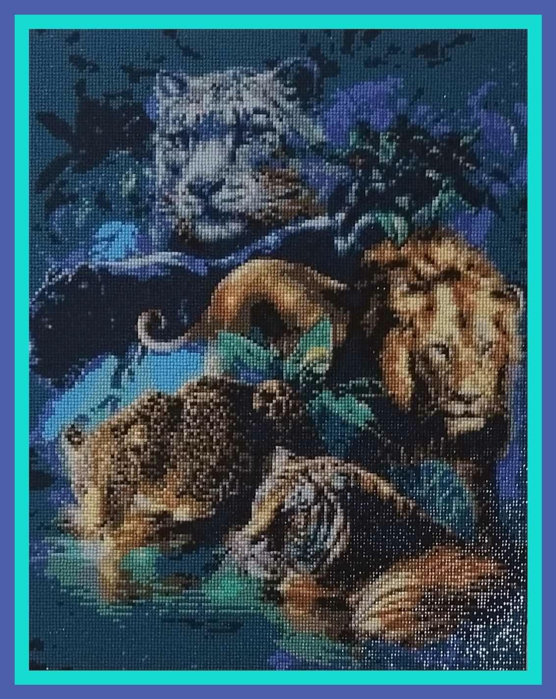 Customer photo review of Broderie Diamant - Animaux de la Jungle 40x50cm toile tendue sur châssis