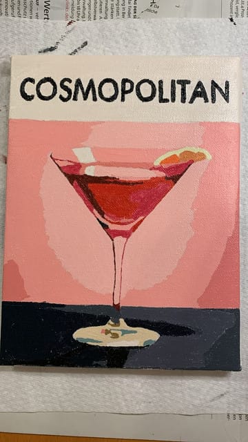 Customer photo review of Mini Peinture par numéros 15x20cm (6 pièces) - Série Art Mixologie de Bar Moderne 1