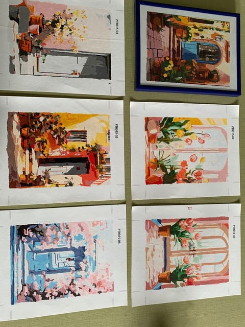 Customer photo review of Mini Peinture par numéros 15x20cm (6 pièces) - Architecture Européenne et Fleurs