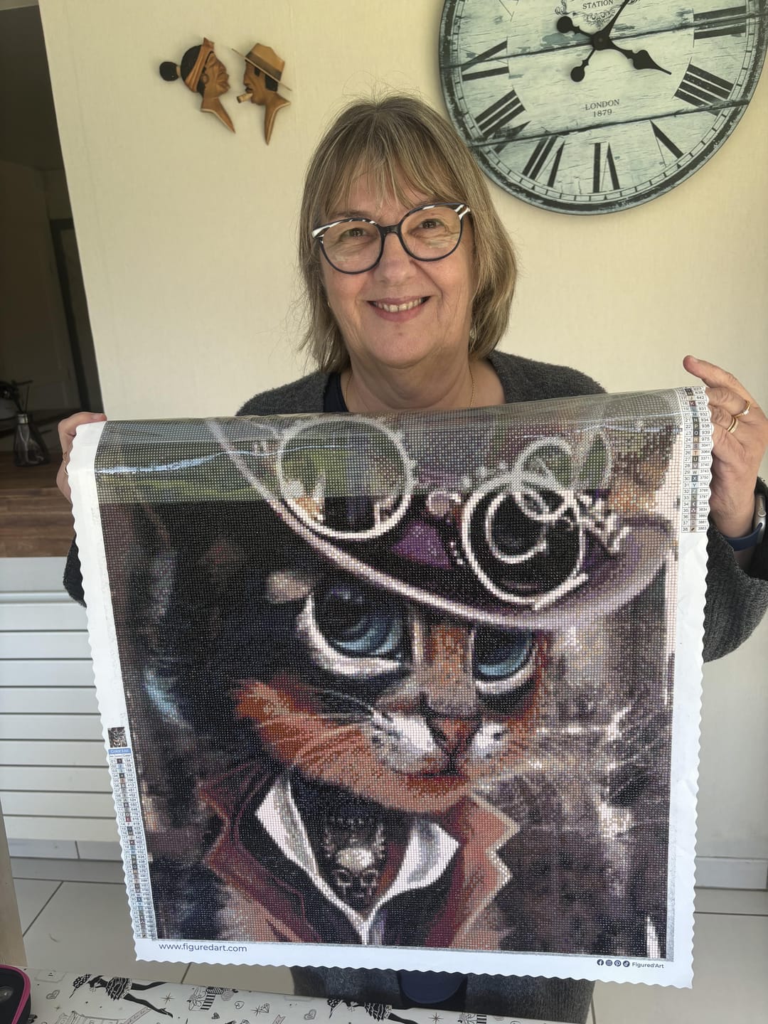Customer photo review of Broderie Diamant - Chat gentleman