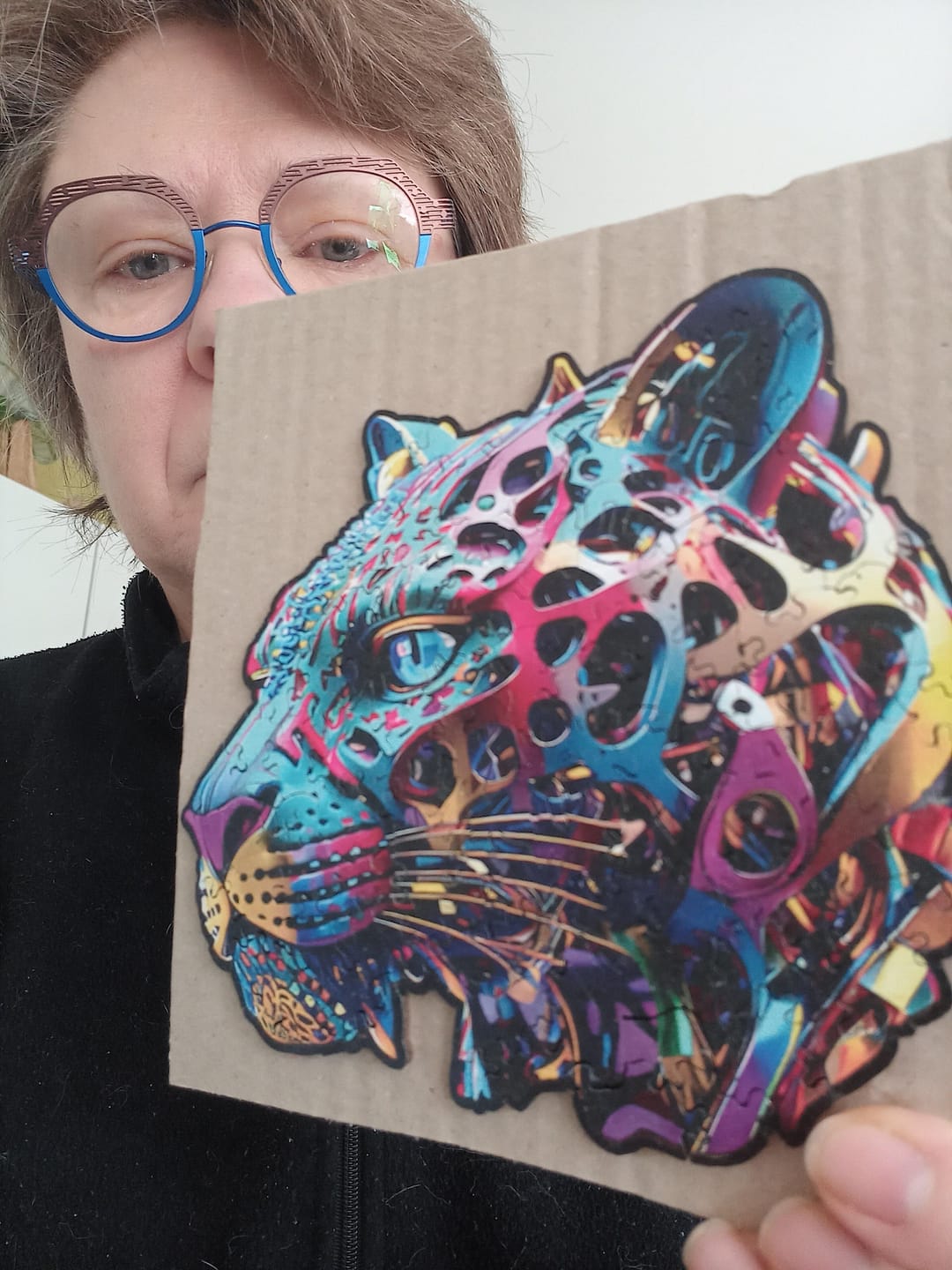 Customer photo review of Puzzle 2D en Bois - Jaguar multicolore