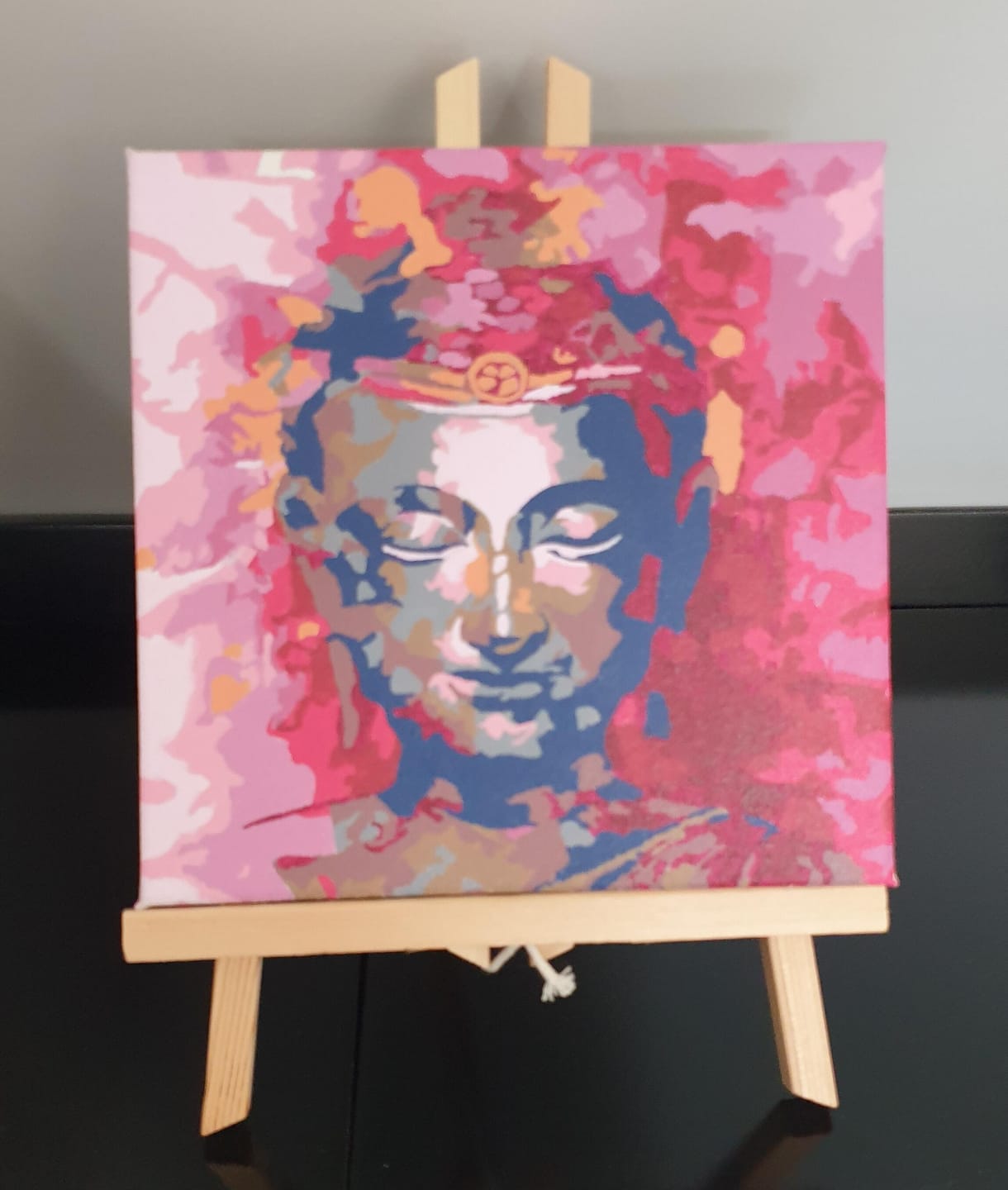 Customer photo review of Mini Peinture par Numéros 20x20cm avec cadre Bouddha précieux