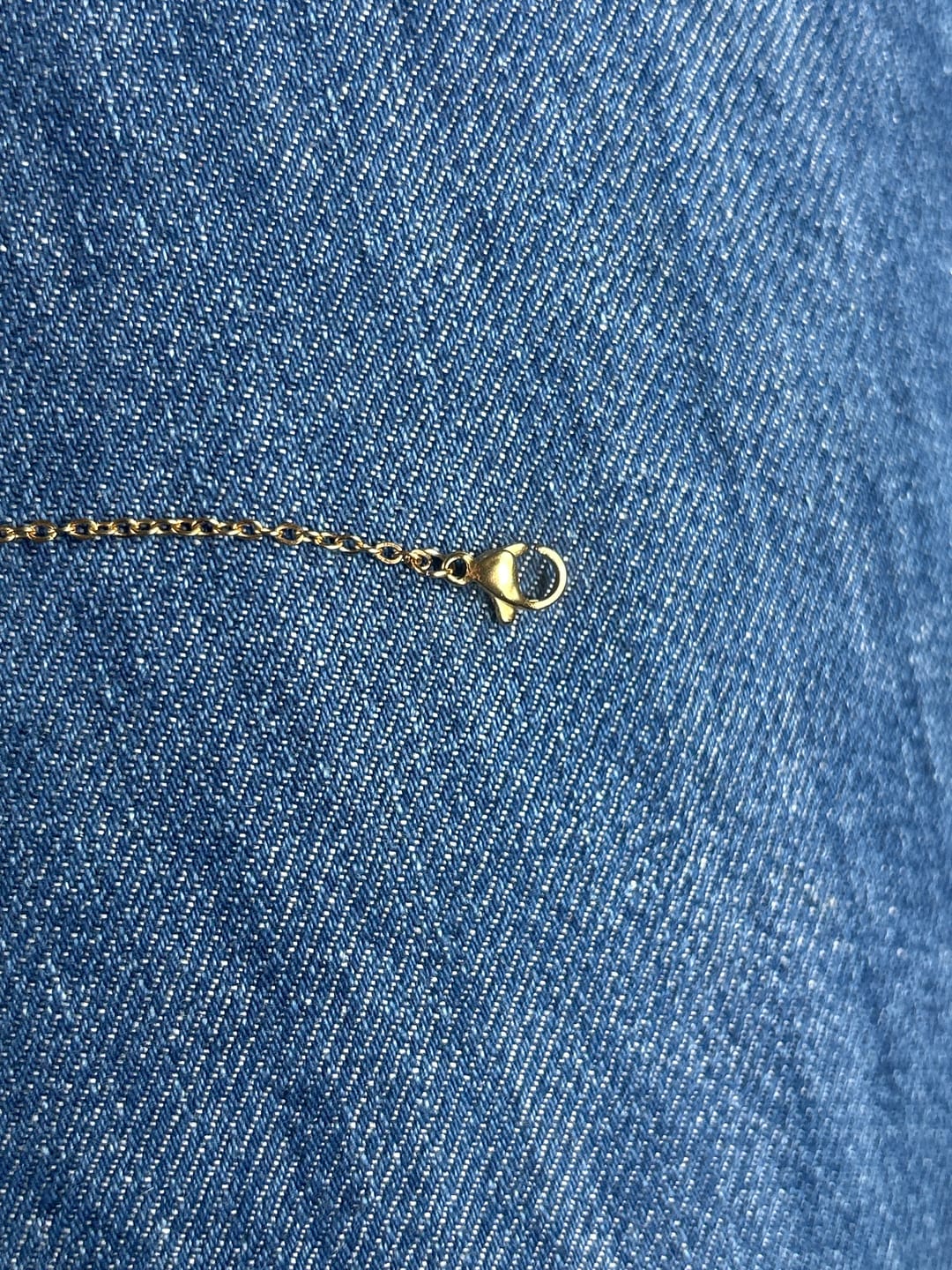 Customer photo review of Gold Letter Heart Necklace