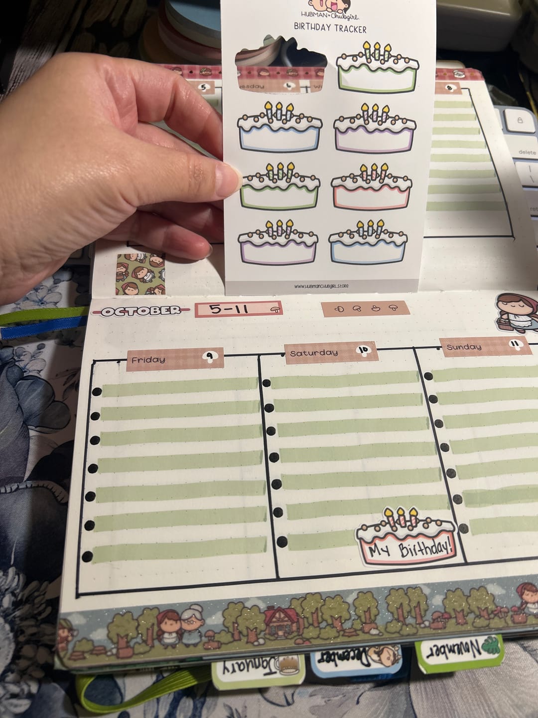 Customer photo review of Birthday Tracker Planner Stickers