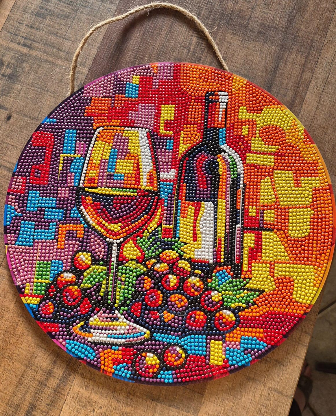 Customer photo review of Diamond Painting sur Disque en Bois - Vin et raisins