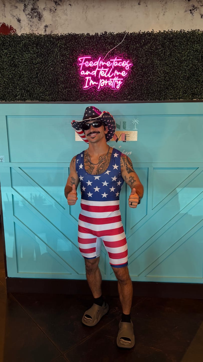 Customer photo review of American Warrior Wrestling Singlet